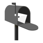 Mailbox with flag and letter inside