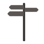 Signpost with 3 branches