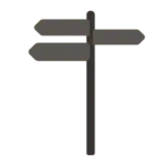 Signpost with 3 branches