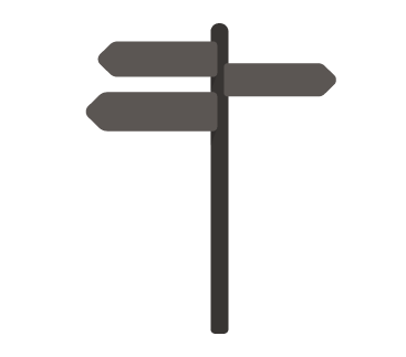 Signpost with 3 branches