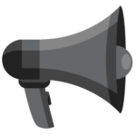vector clip art image of a black and grey megaphone