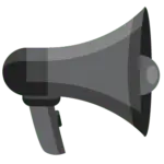 vector clip art image of a black and grey megaphone