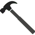 Hammer icon on white background.